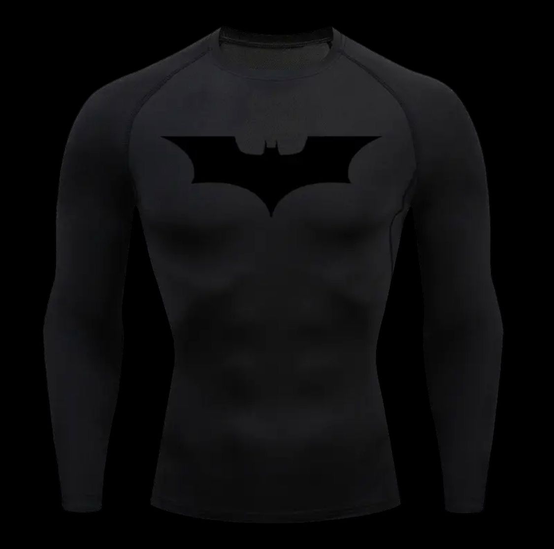 Batman manga larga todo negro Dale un impulso a tu entrenamiento