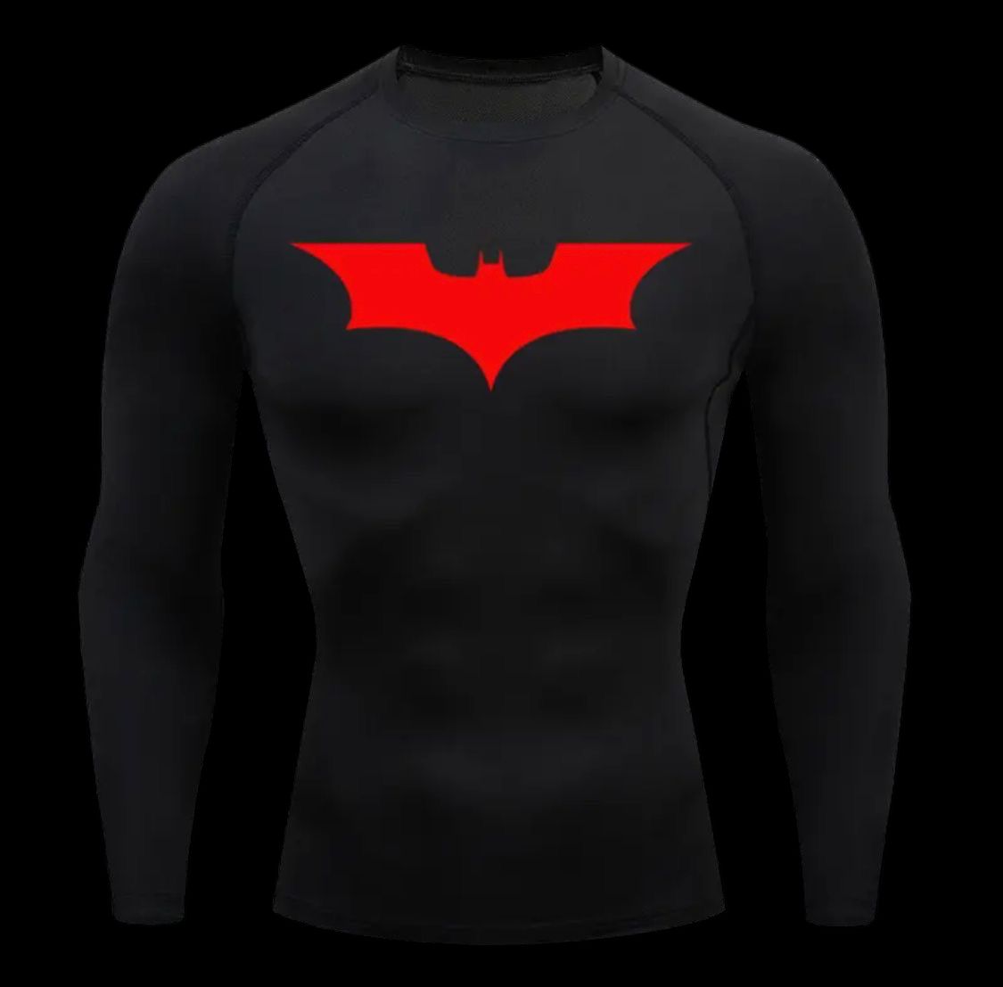 Batman manga larga rojo y negro Dale un impulso a tu entrenamiento